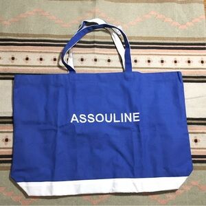Assouline Royal blue large shoulder tote canvas never used
